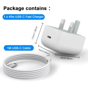 Google Pixel Charger 45W,USB C Power Adapter Fast Charging for Google Pixel 10 Pro XL 9 9a Pro Fold 8 8a 7 7a 6a 5 5a Samsung S25 S24 Ultra iPhone 17 16 Pro Max Wall Chargers and 1M Type C Cord - Image 7