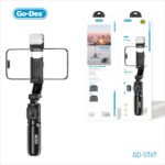 Go-Des Bluetooth Selfie Stick Tripod Foldable 2-in-1 Stand with Wireless Remote Cold Shoe Expansion