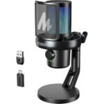 MAONO Wireless Gaming Microphone for PC, Condenser USB Mic with Software AI Voice Change,3-Level Noise Cancellation,Custom RGB, for Streaming Recording Podcast PS5 PS4 Twitch YouTube, DM40 Pro
