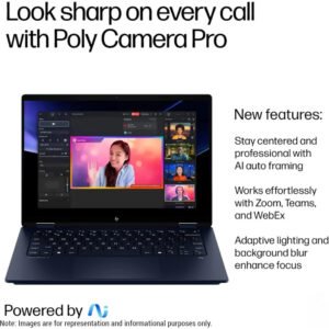 HP OmniBook X Flip Next Gen AI Laptop, 14 inch 2K IPS Touch Display, Intel Core Ultra 7 256V, 16GB RAM, 1TB SSD, Intel Arc 140V Graphics, English Backlit Keyboard, Windows 11, Atmospheric Blue - Image 6