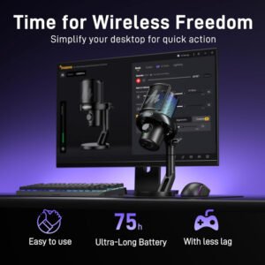 MAONO Wireless Gaming Microphone for PC, Condenser USB Mic with Software AI Voice Change,3-Level Noise Cancellation,Custom RGB, for Streaming Recording Podcast PS5 PS4 Twitch YouTube, DM40 Pro - Image 3