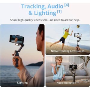DJI Osmo Mobile 8 Gimbal Stabilizer for Phone, Native Tracking with Audio & Lighting, 360 Pan Rotation, Built-in Extension Rod & Tripod, 10h Battery, Extension Rod, Robust 3-Axis Stabilization - Image 5
