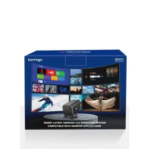 Borrego Smart8 Projector with Auto Keystone 200 Inch Screen Android 13 System Auto Focus 300 ANSI Lumens Portable Smart Home Theater Projector for Movies and Presentations - Image 4