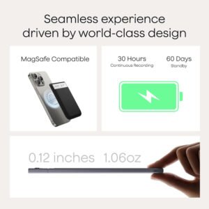 Voice Recorder with AI, Plaud Note Audio Recorder w/ Cover, App Control, Transcription and Summary with AI Technology, Support 112 Languages, 64GB, for Classes, Meetings, Calling - Image 5