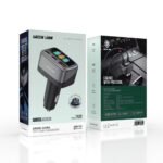 Green Lion Drive Core 105W Car Charger with 3-Ports Fast Charging Adapter, PD 45W Type-C, QC 30W USB-A, Zinc Alloy with TFT Voltage Monitor, for iPhone & Samsung, Light and Thin Laptops & Tablets, Zinc Alloy + Flame Retardant PC Material - Gray